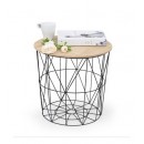 Стол журнальный HALMAR MARIFFA натуральный/черный, 42/41